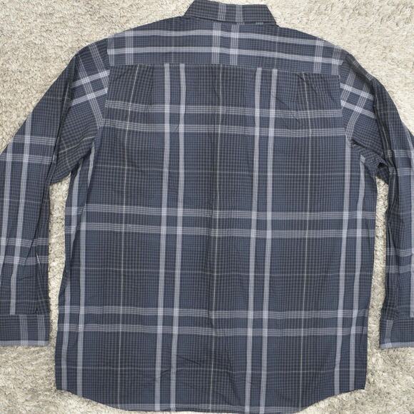 Calvin Klein Men's 2XLT Button Shirt Long Sleeve Plaid Gray Modern Plaid Cotton - Picture 3 of 8